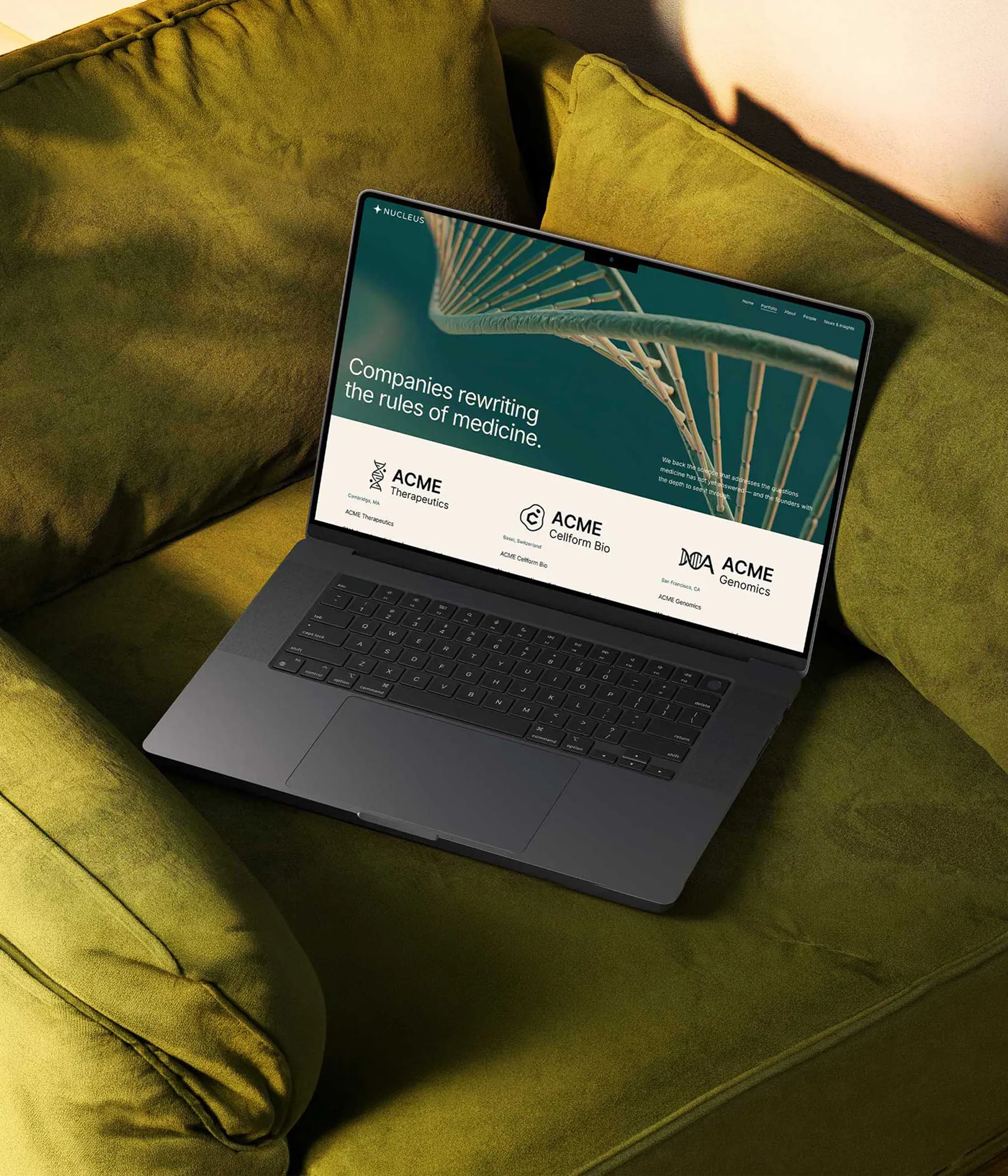 Nucleus template page preview - portfolio